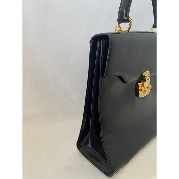 VTG Authentic Gucci Lady Lock 2Way Leather Top Leather Handbag 90s Y2K Old Money - Picture 16 of 16